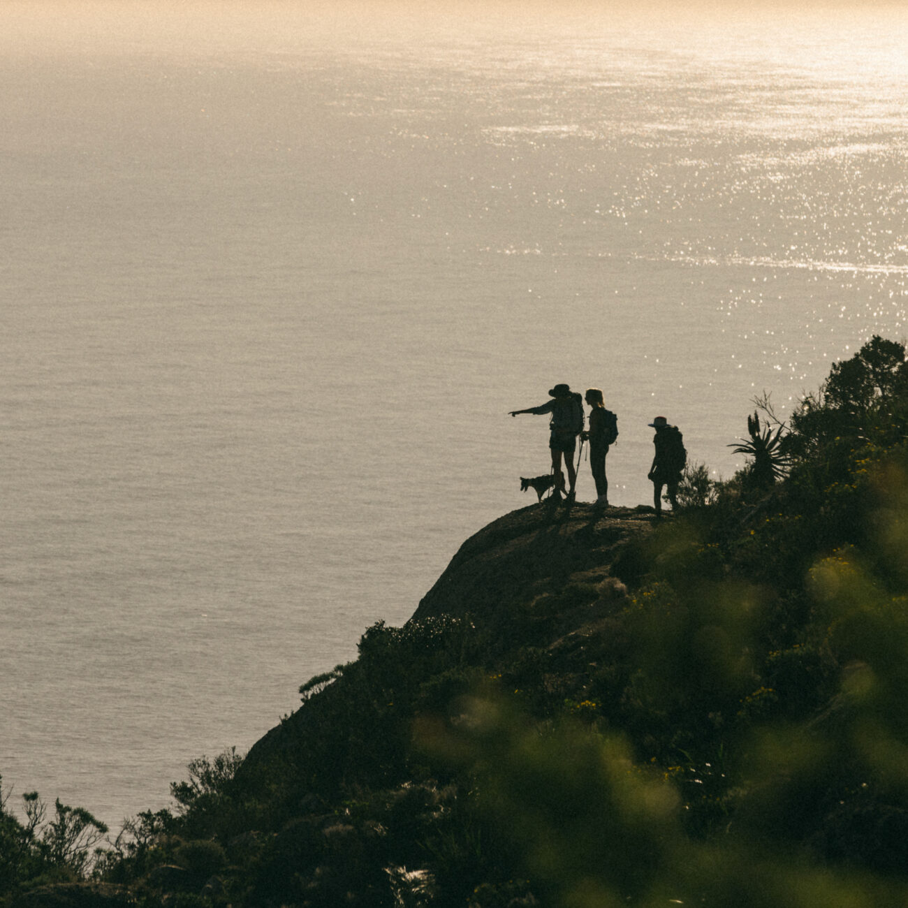 three female hikers on mountain
