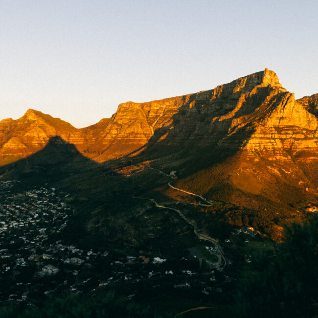 table mountain at sunset