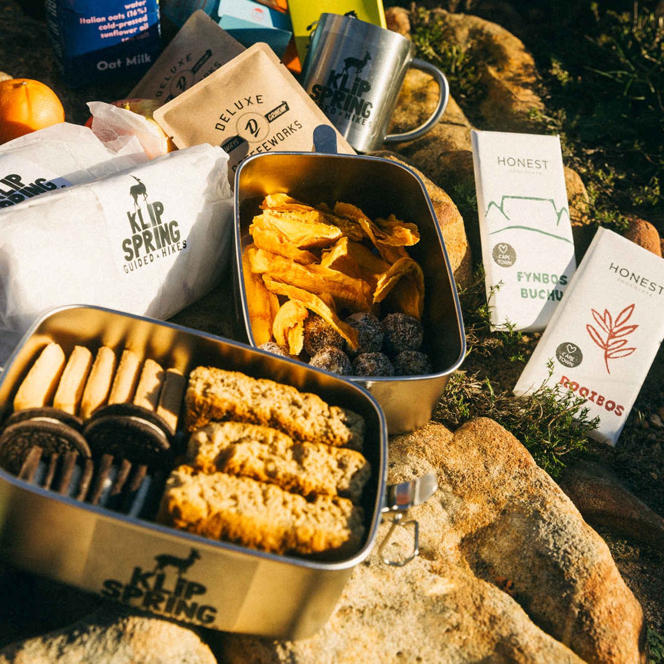 selection of snacks for hiking