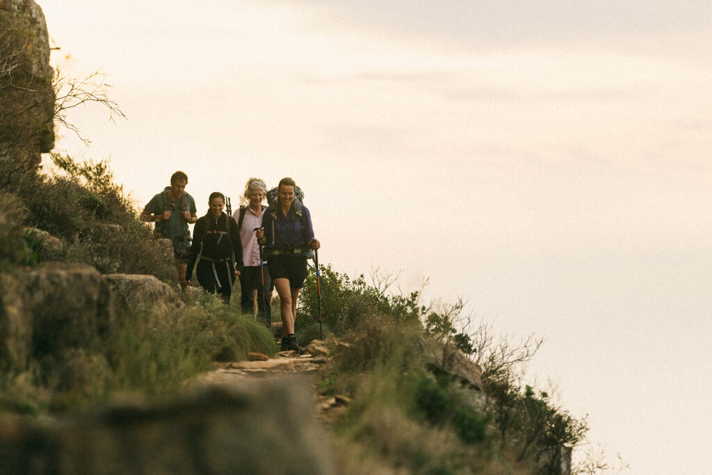 hikers on table mountain