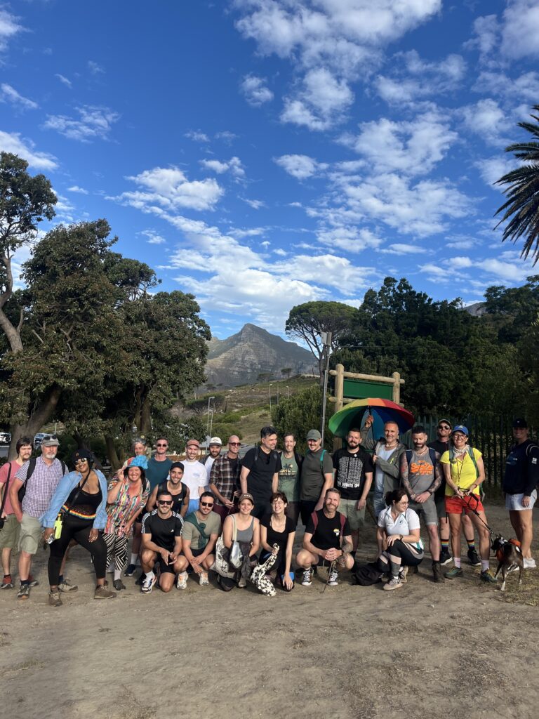 group of hikers on mountain